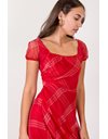 Red Silk Dress with White Stripes / Size: 40 IT - Fit: S