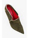 Forest Green Suede and Gold Leather Cap Toe Ankle Boots / Size: 40 - Fit: 39