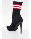 Black Century Sock Ankle Boots with Stripes /  Size: 42 - Fit: 41