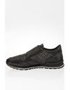 Black Leather and Tweed Men's Sneakers / Size: 7.5 (41.5) - Fit: True to size