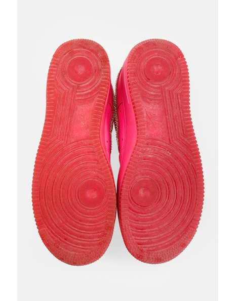 Hot Pink Air Force 1 Δερμάτινα Sneakers με Swarovski Κρύσταλλα / Μέγεθος: 38.5- Εφαρμογή: 38