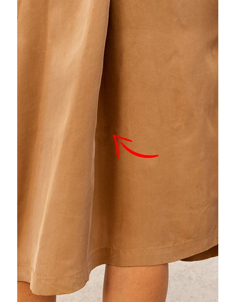 Beige Silk Strapless Dress / Size: 4 - Fit: S
