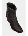 Black Leather Platform Booties / Size: 37 - Fit: True to size