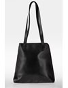 Black Leather Tall Roseau Shoulder Bag