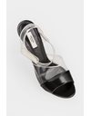 PVC High Heeled Black and Transparent Sandals / Size 39 - Fit True to size