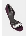 Purple Satin D'Orsay Sandals Adorned with Swarovski Crystals / Size 37.5 C- Fit True to Size