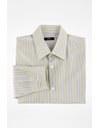 White Shirt with Lime, Brown and Ecru Stripes / Size: 42 - Fit: M