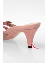 Pink Leather Mules with Logo Canvas Details  / Size 40 - Fit: True to Size