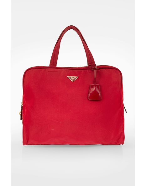 Red Nylon Tessuto Tote Bag