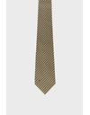 Beige - Brown Stripe Print Silk Tie