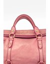 Pink Leather Tote Bag with Bows