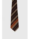 Brown Silk Tie with Stripe Print