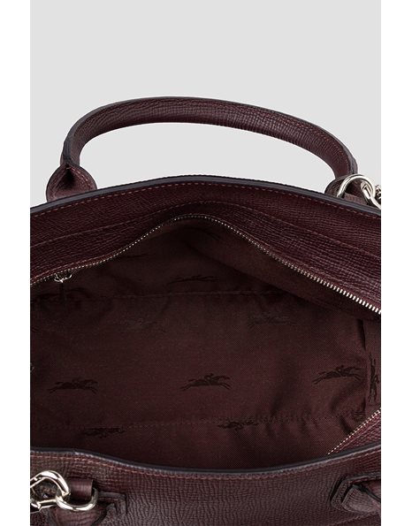  Aubergine / Brown Leather Mailbox Medium Tote Bag