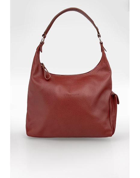 Brick Red Leather Le Foulonne Hobo Shoulder Bag