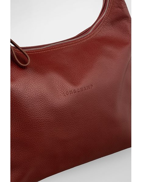 Brick Red Leather Le Foulonne Hobo Shoulder Bag