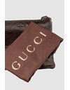Σκούρα Σοκολατί Δερμάτινη Guccissima Τσάντα Ταχυδρόμου με Ανάγλυφο Λογότυπο