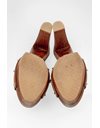 Τan Leather Horsebit Mules with Wooden Heels / Size: 41 - Fit: True to Size