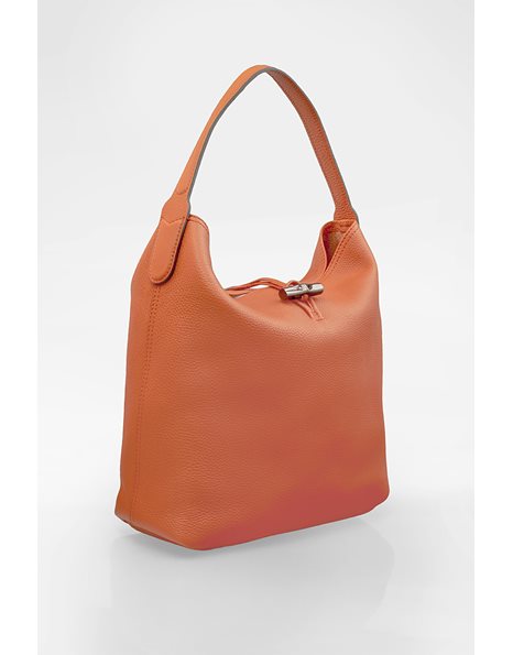 Orange / Tan Leather Rosea Essential Shoulder Bag
