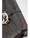 Mini Black Leather Pochette with Decorative GG