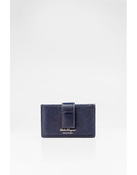 Navy Leather Card Wallet