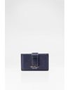 Navy Leather Card Wallet