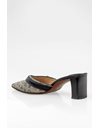 Grey / Beige Monogram Mules with Leather Details / Size: 38.5 - Fit: True to Size