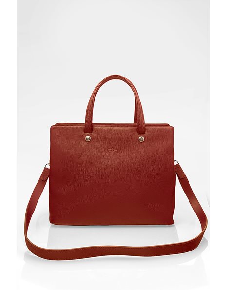 Burgundy Le Foulonne Leather Tote Bag