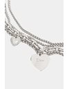 Silver Tone Necklace / Chain with Heart - Shaped Charms