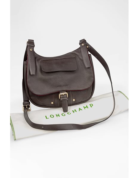 Dark Brown Leather Crossbody Bag