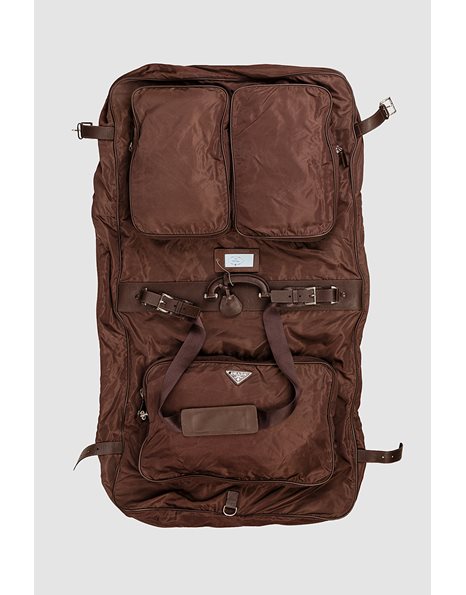 Brown Tessuto Travel Suit Carrier