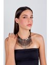 Anthracite Necklace with Crystal Details 