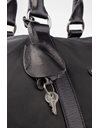 Black Tessuto Travel Bag with Black Leather Details