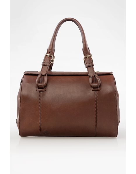 Brown Leather Bauletto Bag