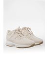 Ecru Leather Interactive Sneakers / Size: 37.5 - Fit: 38.5