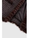 Μαύρο Tweed Σακάκι με Μεταλλιζε Κλώστες και Καφέ Γούνινες Λεπτομέρειες / Μέγεθος FR42 - Εφαρμογή: M