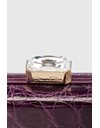 Purple Croc Clutch with Decorative Crystal