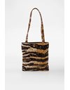 Small Silk Animal Print Tote Bag with Sequins