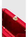 Κόκκινο Σατέν Clutch με Διακοσμητική Πέρλα και Χρυσή Αλυσίδα