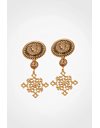 Brushed Gold Tone Chandelier Clip - On Earrings
