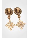 Brushed Gold Tone Chandelier Clip - On Earrings