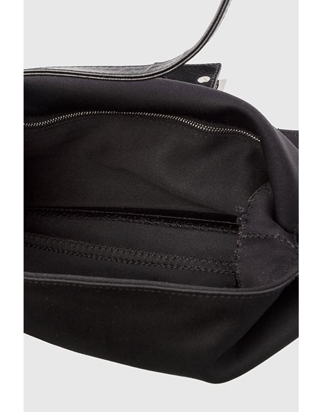 Black Fabric Baguette Bag
