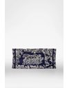 Blue - Ecru Medium Blue Toile de Jouy Reverse Embroidery Book Tote Bag