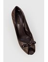 Brown Monogram Peep Toe Pumps / Size: 39.5 - Fit: True to Size