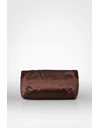 Brown Satin Clutch with Decorative Metallic Hoop and Fringes