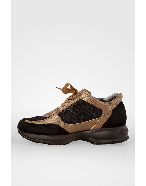Black Interactive Sneakers with Bronze Gold Details / Size: 36 - Fit: 37