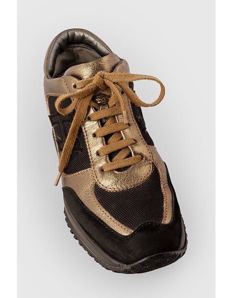 Black Interactive Sneakers with Bronze Gold Details / Size: 36 - Fit: 37