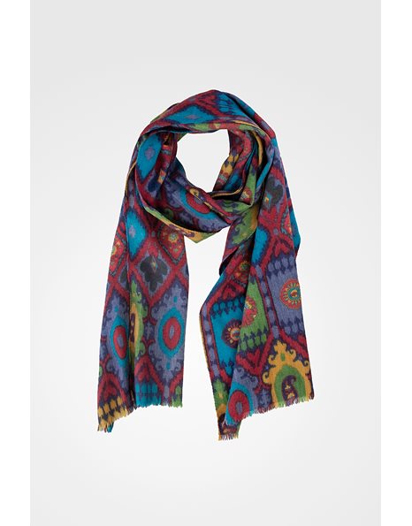 Multicolour Wool and Silk Scarf