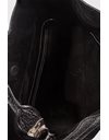 Large Black Leather Shoulder Bag with Embossed Signature Check