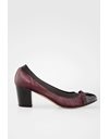 Aubergine Leather Pumps with Black Patent Leather Details and Gold Logo / Size: 37 - Fit: True to Size
