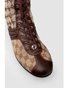 Beige Logo Lace-Up Boots with Brown Leather Details / Size: 38.5 - Fit: True to Size